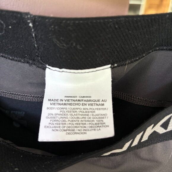 Nike Pants Women L Dri Fit Cropped Running Yoga Joggers Spandex Black Gray - Picture 10 of 12